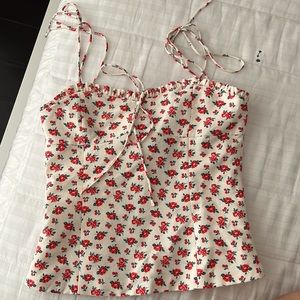 Brand new floral tie tank top